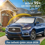 Windshield Sun Shade for Infiniti QX60 2018-2024 2025 2026 Sunshade Front Window Shade Custom Fit QX60 Accessories Sun Visor Foldable Shade Blocks UV Rays Accessories - Image 2