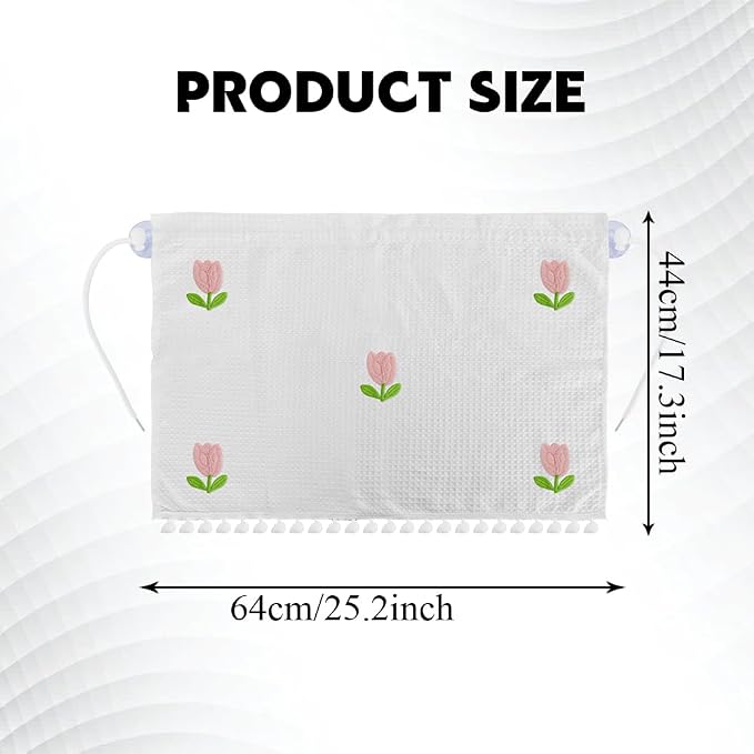 Car Side Window Sun Shade Privacy Curtain for Baby, Car Window Screen, 25"x18" Sun Protection Curtain, Blackout UV Protection Window Shades with Suction Cup for Back Seat (Five Tulips) - Image 2