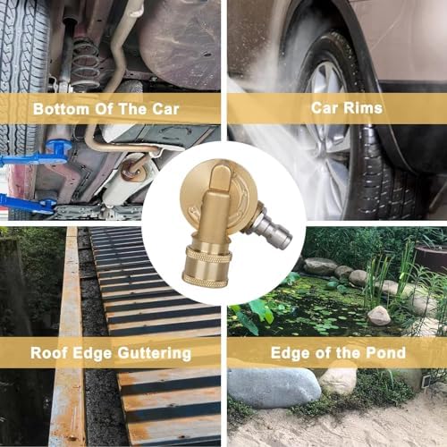Pressure Washer Pivoting Coupler Kit - 240 Degree Rotation, Includes Gutter Cleaner Attachment, 7 Spray Nozzle Tips with Holder,1/4" Quick Connect - 4500 PSI - Image 7