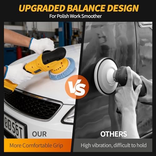 Polisher for Car Detailing to 5500Rpm (Yellow, Upgraded Version) - Image 4