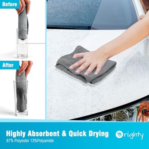 Orighty Microfiber Cleaning Cloth, Cleaning Rags, 12 Pack, 12x11 in, Grey - Image 3