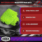 AIDEA Car Wash Mitt Microfiber, 4PK,Car Wash Brush, Green 8''X12'' - Image 3
