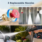 High Pressure Power Washer 1500W, 21V Cordless Pressure Washer Gun and Hose Kit with Dual Batteries, Turbo Jet Power Sprayer with Adjustable Nozzles for Tough Grime, Auto, Driveway & Heavy-Duty Tasks - Image 5