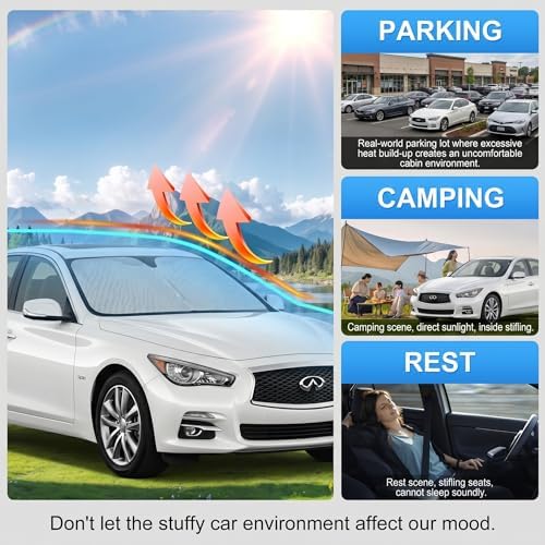 Custom Fit Windshield Sun Shade for Infiniti Q50 2014-2026 - Image 6
