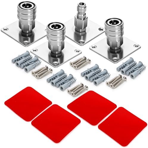 Fasmov 4 Pack Foam Cannon Holder, Pressure Washer Holder, 1/4" Quick Connect Automatic Foam Cannon Mount, Stainless Steel Pressure Washer Nozzle Tip Holder, Pressure Washer Accessories Storage Rack - Image 3