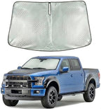 Windshield Sun Shade Custom Fit for 2021-2026 Ford F150, Advanced Diamond-Patterned Heat Shield to Block UV Rays, Foldable Truck Window Visor, Precise Mirror Cutout by Giselia