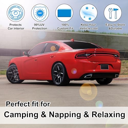 TINGLU Window Shades for Dodge Charger 2011-2023 Accessories Car Side Full Windows Cover Camping Rear Windshield Sun Shade Sun UV Rays Privacy Protection 6PCS - Image 6