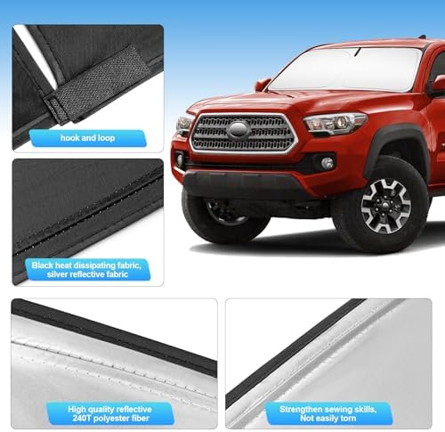 Windshield Sun Shade for Hyundai Elantra 2021-2026 Compatible Accessories-4 Layers Custom Fit Foldable Front Window Sunshade Sun Visor Protector, Block UV Rays Keep Your Car Cooler - Image 6