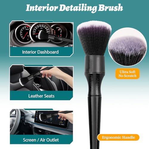 7PCS Car Detailing Brush Set, Ultra Soft Car Interior Detailing Brushes - Image 4