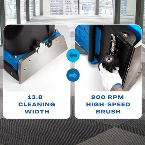 Commercial Walk-Behind Carpet Extractor Machine, 160 PSI Cold Water Carpet Cleaner, 21 KPA Suction, 13.8" Brush Width, 18.5" Squeegee Width, 10.5-Gal Solution Tank, 8-Gal Recovery Tank - Image 6