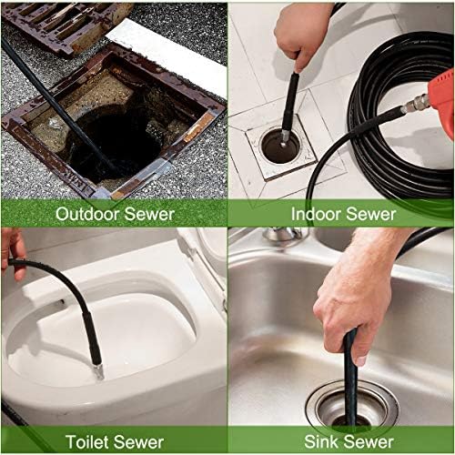 Sewer Jetter Kit 50FT for Pressure Washer, 5800PSI Drain Cleaner Hose - Image 5