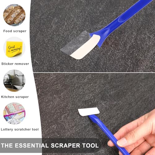 Car Crevice Cleaning Tool, 9 Pieces No-Scratch Plastic Scraper Tool for Tight Spaces, Multi-Use Small Paint Scraper Tool Sticker Remover for Kitchen, Crevices, Food, Paint, Labels, Oil Stains, Dirt - Image 4