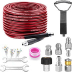 50FT Sewer Jetter Kit for Pressure Washer, 5800PSI Drain Cleaner Hose by Trustworthy