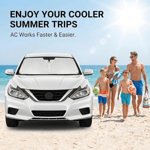 for Nissan Altima 2013-2018 Windshield Sun Shade Front Window Shade Custom Fit Altima Accessories Sun Visor Foldable Shade Blocks UV Rays Summer Must Have Car Accessories - Image 4