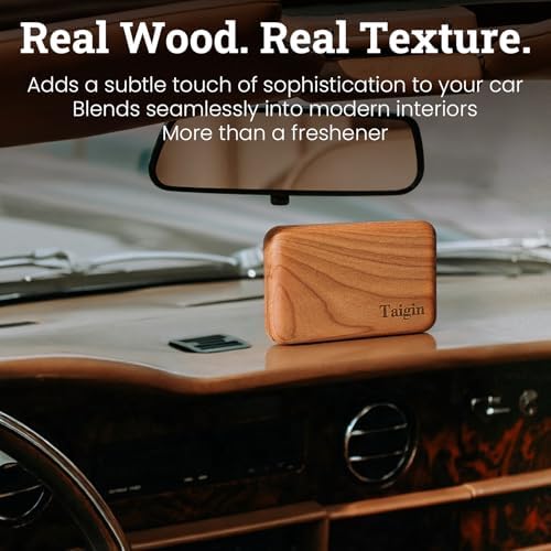 Car Air Freshener - Wood Air Freshener - Car Odor Eliminator for Visor Clip-Variety Scent Refill, Vehicle Scent Diffuser for Cabin, Truck & SUV - Pack of 4 (Teak-Amber-Cabana-Open Air)-CLIP INCLUDED - Image 5