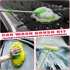 62'' Car Wash Brush with Long Handle, Car Wash Kit with Tire Brush, Tower, Window Squeegee, Chenille Microfiber,Car Detailing Brushes, Car Cleaning Brush Kit Supplies for Car, Truck, SUV, RV - Image 5