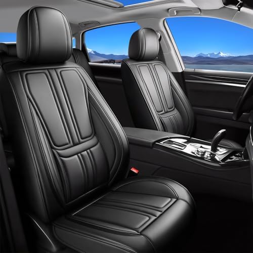 Fit Gladiator Car Seat Covers Compatible with Jeep Gladiator 2020-2024 2025 2026.Full Coverage Waterproof Leather,Compatible with Airbag,All - Weather Seat Cushion Protector (Full Set, Black) by Unknown