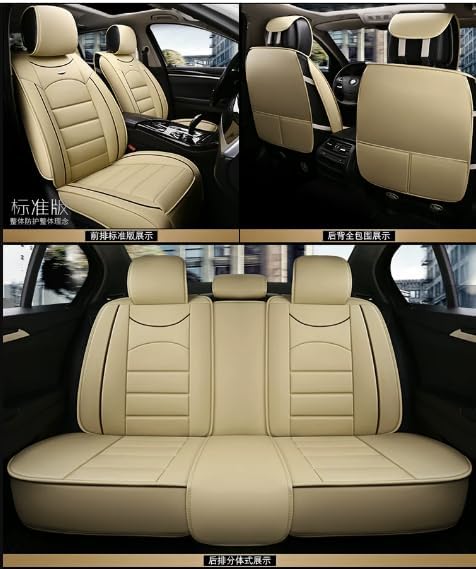 for car seat Covers Non-Slip （E.g, for Tesl,for Mercedes-Benz,for BMW,for Audi, for Ford, for Honda, for Nissan,for Toyota,for Chevrolet,for Jeep.. (Beige) - Image 4