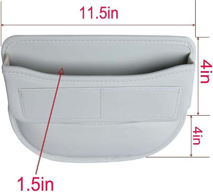 Seat Gap Organizer Car Seat Console Organizer Front Seat Side Storage Bag Center Console Side Pocket Car Seat Crevice Storage Seat Gap Filler Between Seat Storage Pouch（Beige） - Image 3