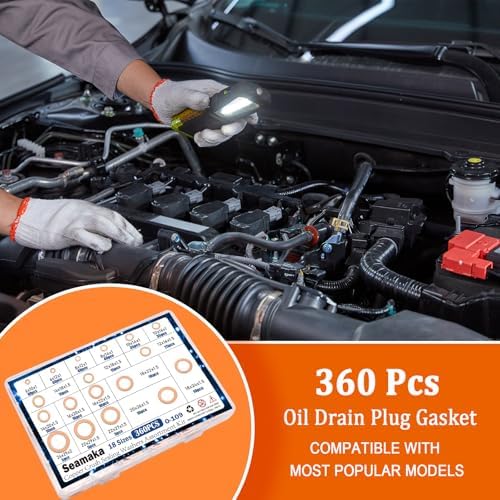 360PCS Crush Washer Oil Drain Plug,18 Sizes Copper Crush Washers Assortment Kit,Automotive Oil Pan Drain Plug Gasket M6 M8 M10 M12 M14 M16 M18 M20 M22 M24 - Image 3