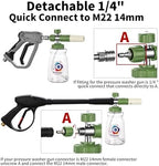 Dual Connector Accessory with Pressure Washer Foam Cannon, Balabulala Pressure Washer Double Tip Attachment for Foam Blaster with with 5 Power Washer Sprayer Nozzles, 1/4" Quick Connect, 3600 PSI - Image 3