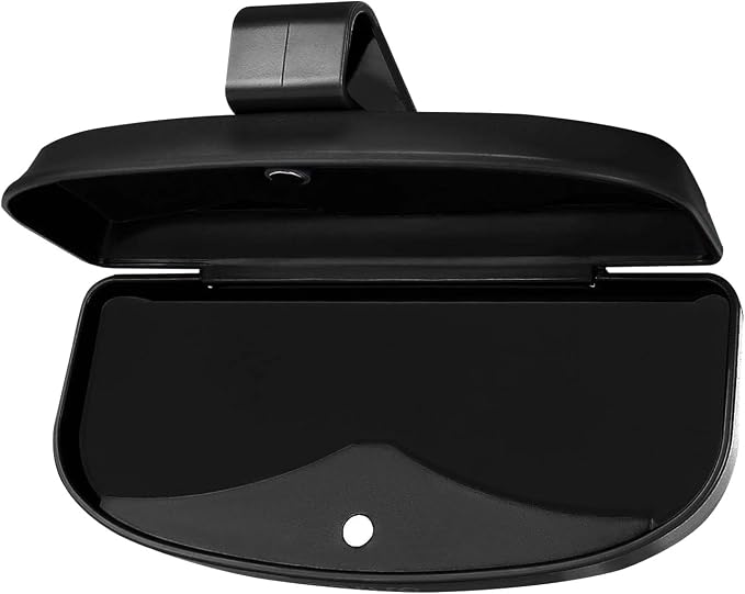 MOSISO Car Visor Sunglasses Case, ABS Eyeglasses Holder Protective Box | Universal Automotive Clip Eyewear Hard Shell Storage Organizer with Magnetic Closure and Double Card Clamp, Piano Black by MOSISO