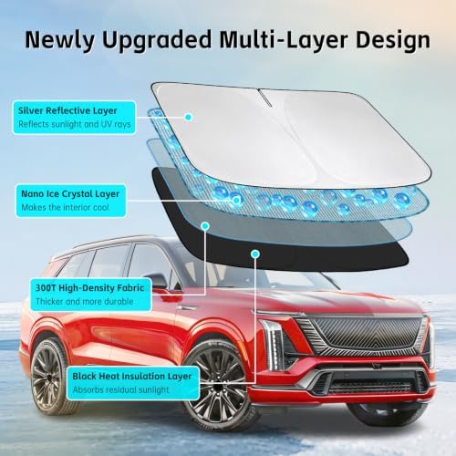 Windshield Sun Shade for Cadillac Vistiq 2026 Sunshade - Image 3