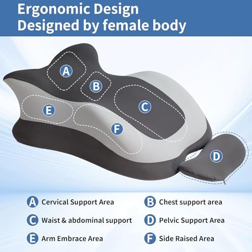 Intimacy Pillow Wedge - Sweet Spot Pillow for Couples, Memory Foam Ergonomic Support Cushion, Multi-Position Couples Pillow, Removable Washable Cover for Relaxation & Play (Dual Grey) - Image 4