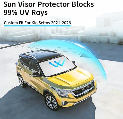 Windshield Sun Shade for Kia Seltos 2021-2026 Sunshade - Image 2