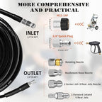 200FT Sewer Jetter Kit for Pressure Washer, 5800PSI Drain Cleaner Hose - Image 4