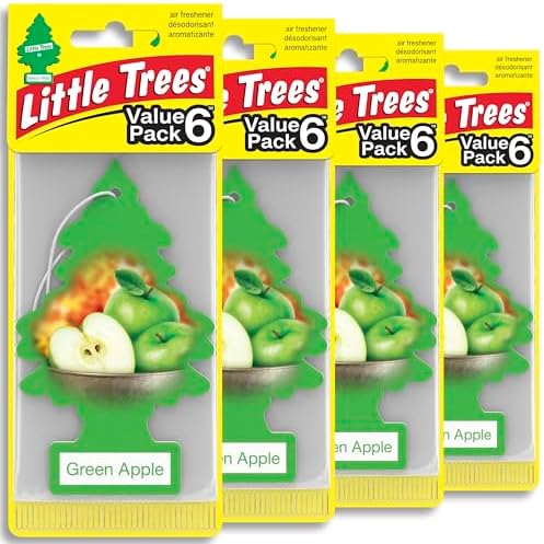 LITTLE TREES Car Air Freshener | Hanging Tree Provides Long Lasting Scent for Auto and Home | Green Apple, 24 Air Fresheners by LITTLETREES