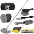12Pcs Car Wash Kit, 62'' Car Wash Brush with Long Handle Microfiber Carwash Brush Mop Mitt Kit Car Car Washing Supplies Cleaning Kit for Cars RV SUV Truck Boat by Stemni