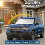 for Ford Bronco Sport 2021-2024 2025 2026 Windshield Sun Shade Front Window Shade Custom Fit Bronco Sport Accessories Sun Visor Foldable Shade Blocks UV Rays Summer Must Have Car Accessories - Image 2