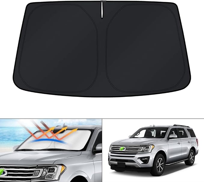 KUST Windshield Sun Shade for Ford Expedition SUV Accessories 2018-2024 2025 Window Sunshade Sun Visor Protector Foldable Blocks UV Rays Keep Your Car Cooler by KUST