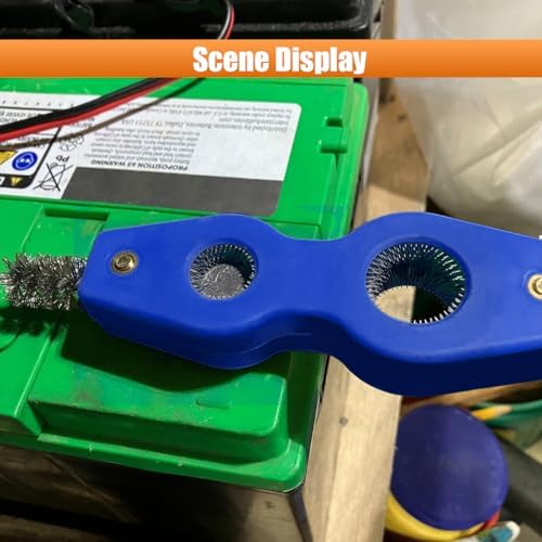 4 in 1 Car Battery Terminal Cleaning Brush, Anti-Rust Copper Pipe Cleaner, Anti-Corrosion Battery Terminal Brush, Universal Marine Plumbing Installation Soldering Brazing Accessories (Blue) - Image 5