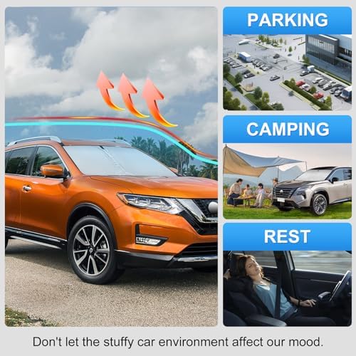 Windshield Sun Shade Sunshade for Nissan Rogue 2014-2020 - Image 6
