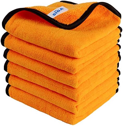 MR.SIGA Professional Microfiber Towels for Cars, Scratch Free, 6 Pack by MRSIGA