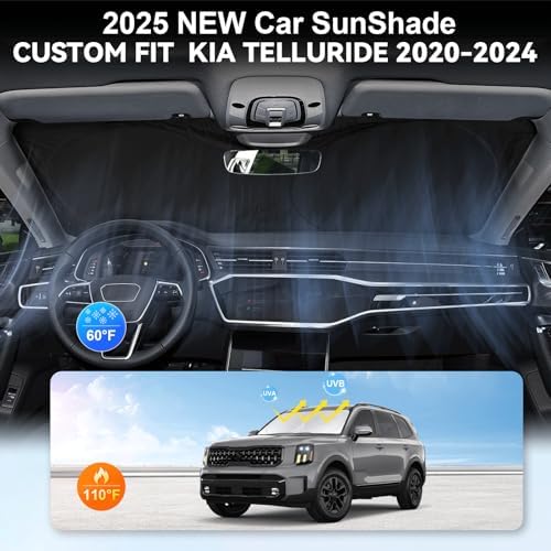 Windshield Sunshade for Kia Telluride 2020-2025 2026 Window Shade Sun Visor - Image 4