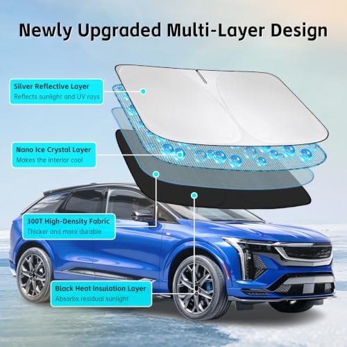 Windshield Sun Shade for Cadillac Optiq 2025-2026 Sunshade - Image 3