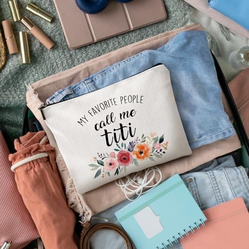 DILSJ Aunt Titi Gifts Makeup Bag, Auntie Gift For Aunts From Niece Christmas Birthday Mothers'S Day Bags For Women, Best Auntie Gifts Zipper Makeup Pouch Travel Organizer Toiletry Bags & Cases - Image 5