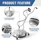 JANZ 24'' Pressure Washer Surface Cleaner with Dual Handle Pro - Image 4