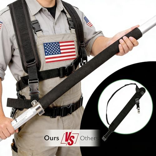 Hourleey 24 FT Telescoping Pressure Washer Wand, Power Washer Extension Wand with Brush Head, Gutter Cleaner, 3 Curve Wands, Adjustable Support Belt, Pivoting Coupler, 7 Spray Nozzles, 4000 PSI - Image 4