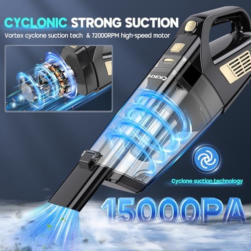 CKIKH Handheld Vacuum Cordless, 15000PA Hand Held Car Vacuum Cleaner - Image 2
