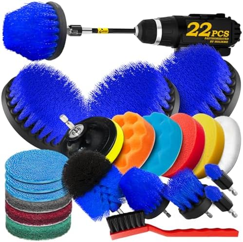 Holikme 22Piece Drill Brush Attachment Set - Power Scrubber Cleaning Kit by Holikme