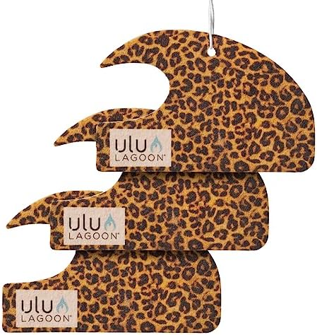 ulu Lagoon Hanging Car Air Freshener | Tropical Beach Coconut Surf Wax Scent Mini Wave | Long Lasting Car Freshener, Closet and Beyond | Made In USA | 3 Pack (Wild) by uluLAGOON