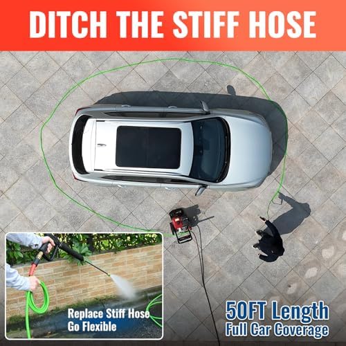 YAMATIC Flexible Pressure Washer Hose 50 FT 1/4", M22-14mm Females - Image 3