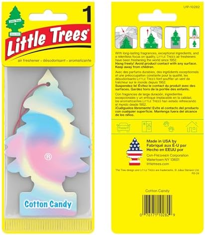 LITTLE TREES Car Air Freshener | Hanging Paper Tree for Home or Car | Cotton Candy | 3 Pack - Image 2