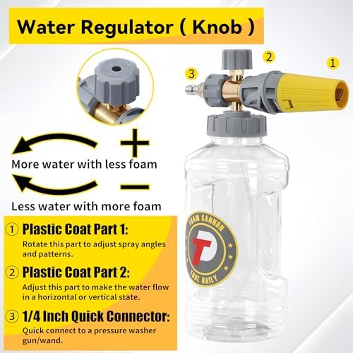 Tool Daily Foam Cannon with Pressure Washer Gun, Dual Connector Accessory - Image 5