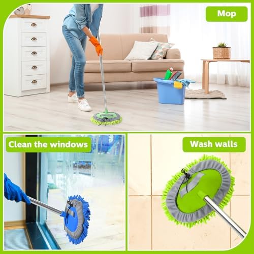 Layhit 5 Pcs Car Wash Mitt Set, Brush Not Included, Royal Blue and Green - Image 7