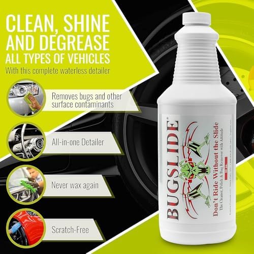 BugSlide Bug Remover Spray – All Purpose Car Cleaner & Detailer, For Vehicle Interior & Exterior Use, Shines, Degreases, Polishes, Wipes Away Bugs on Plastic, Metal,Glass, Windows, Mirrors, 16 oz - Image 3